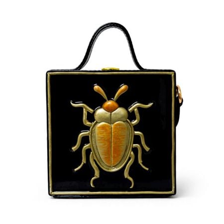 Mini Beetle Lippan Art Handcrafted Square Sling Bag
